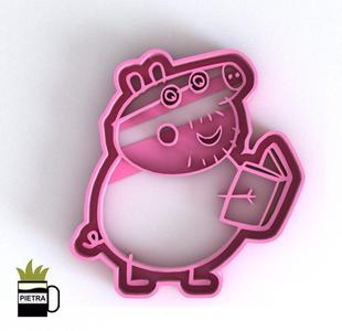 DADDY PIG MOLD FONDANT COOKIE CUTTERS 3D PRINT MODEL