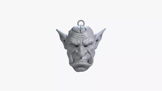 Troll Head Keychain 3D STL File Printable Monster Charm