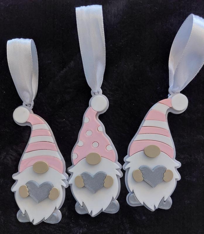 Gonk / Gnome baubles, set of 3