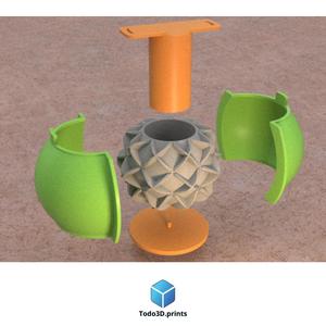 DECORATIVE SPHERICAL FLOWER POT AND FOR MAKING SILICONE MOLDS 3 - SILICONE MOLD