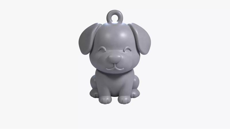 Cute Dog Keychain Charm 3D Printable STL Model