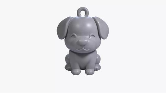 Cute Dog Keychain Charm 3D Printable STL Model