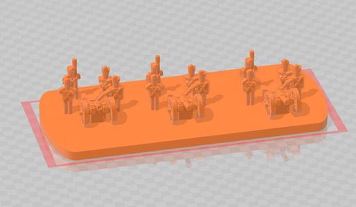 3MM FRENCH FOOT ARTILLERY (30MM BASE)