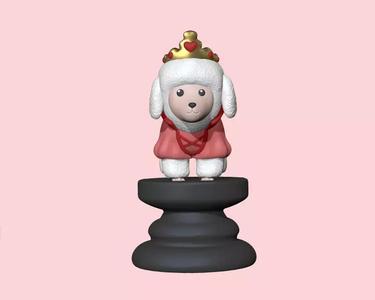 Dog Chess Piece - Queen