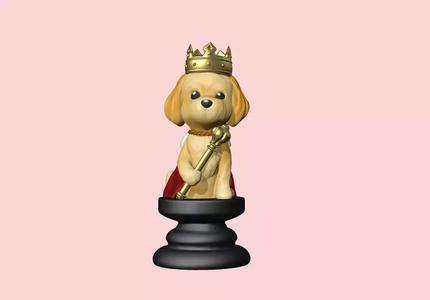Dog Chess Piece - King