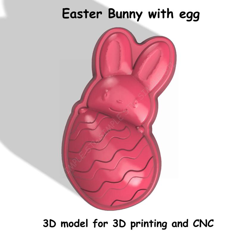 Easter Bunny with egg Stl File