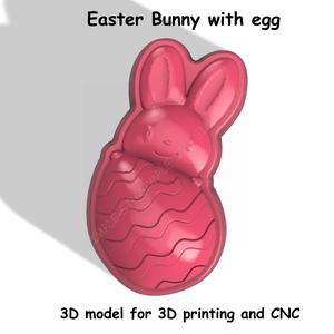 Easter Bunny with egg Stl File