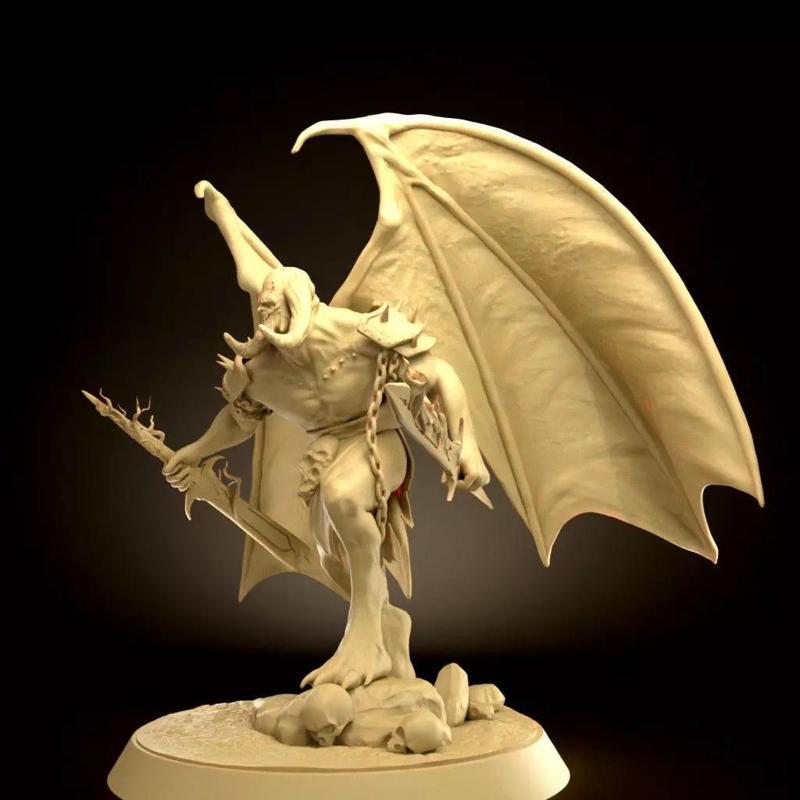 Epic Demon Lord Miniature High-Detail 3D Printable Model