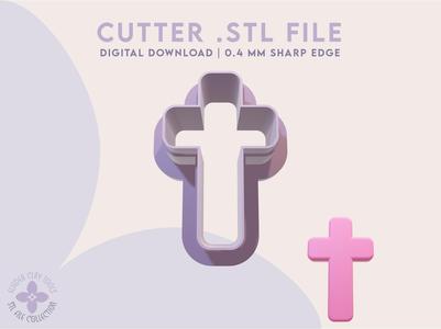 Cross Polymer Clay Cutter | Cross Cookie Cutter | Digital STL File