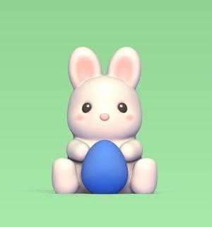 Round Bunny With Egg