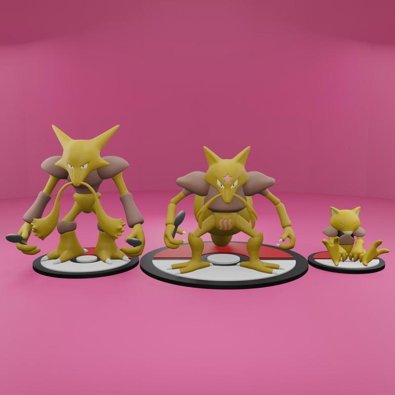 Pokemon No. 063-065 Abra, Kadabra, Alakazam