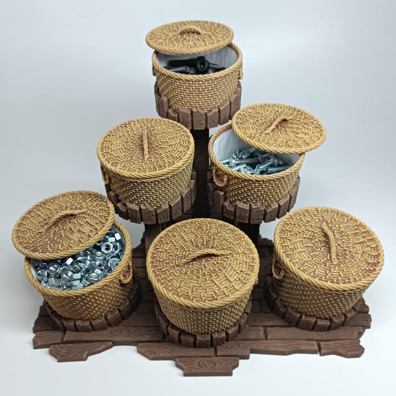 3D Printable Wicker Basket Organizer