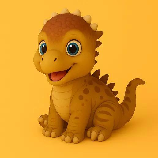 Cute Pachycephalosaurus Baby Dinosaur 3D Print Model