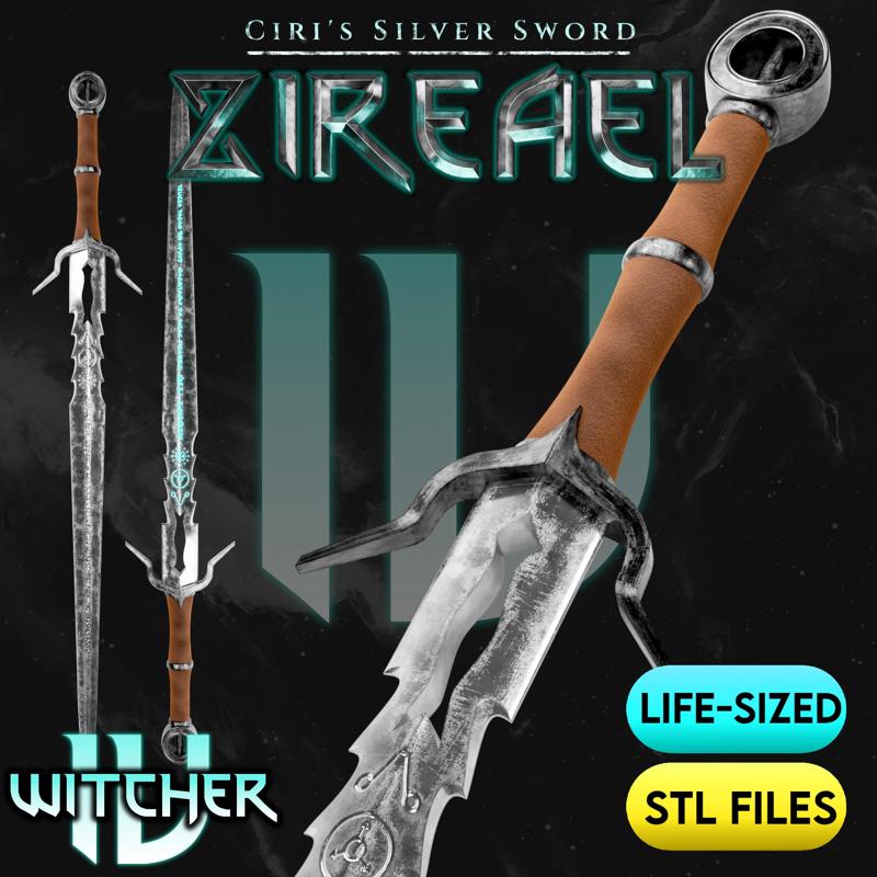 Ciri's Silver Sword Zireael STL Files | Life Sized | High Detail