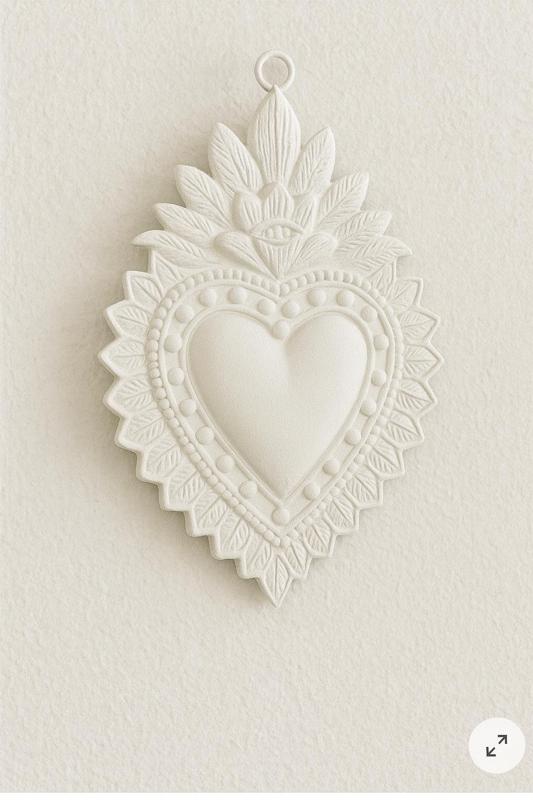 Exvoto heart and leaves