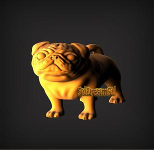 Pug Dog STL model, CNC router engraver, artcam, aspire, cnc files, wood, art, wall decor, CNC