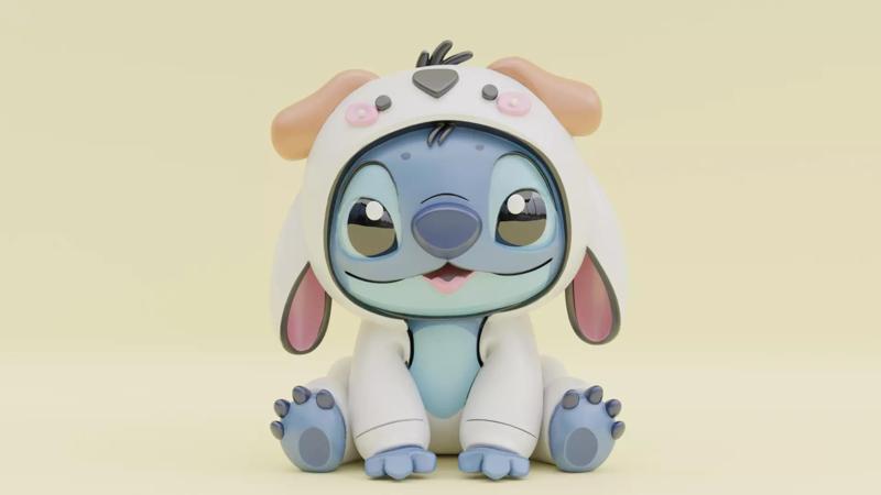 Cute Stitch in Dog Costume Disney Printable