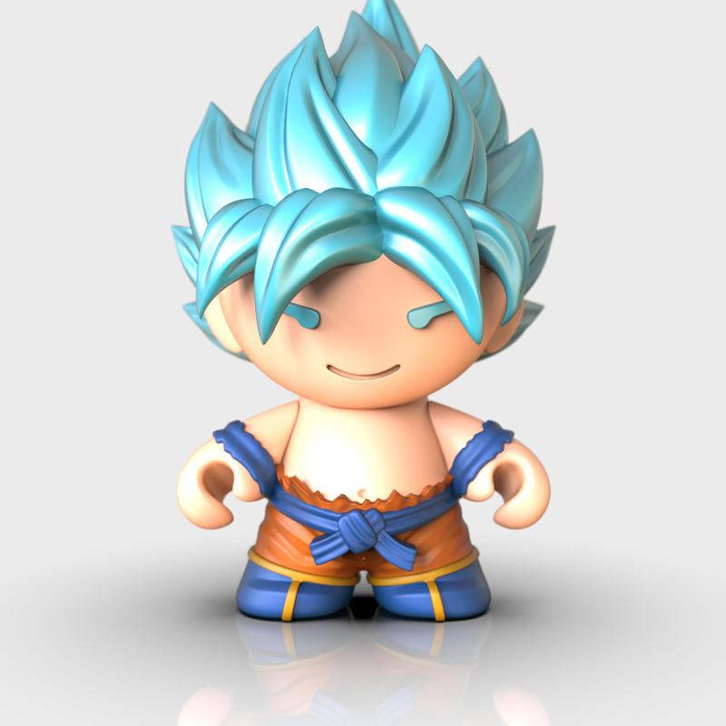 Chibi SON GOKU High Quality STL Files - DRAGONBALL - Super Saiyan- Cute - 3D Printing - 3D Model