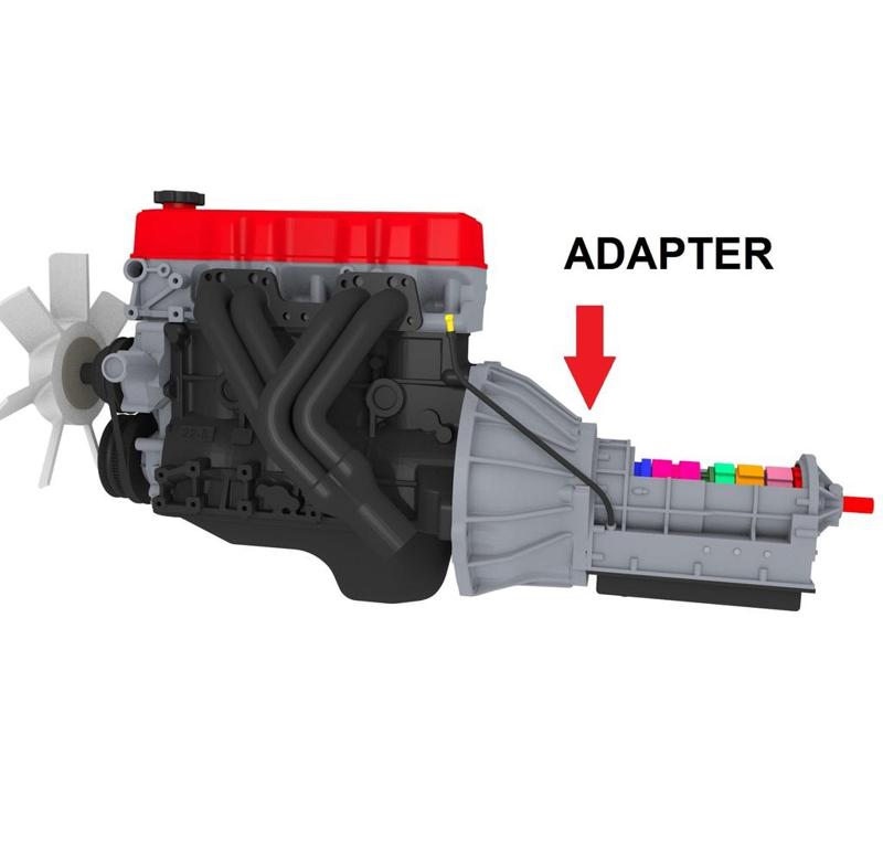 Adapter to fit the 6 Speed Allison Automatic Transmission to the Toyota Engine 22RE