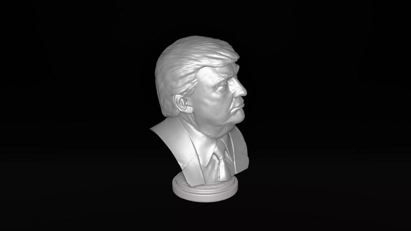 3D Printable Bust of President Donald Trump