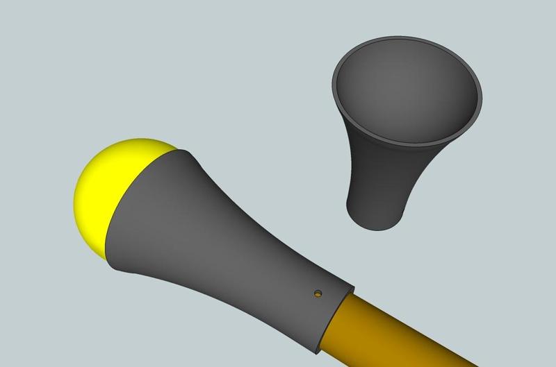 Tennis ball javelin head for medieval combat