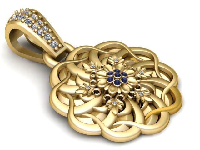 FLOWER GOLD PENDANT 3D PRINTABLE MODEL