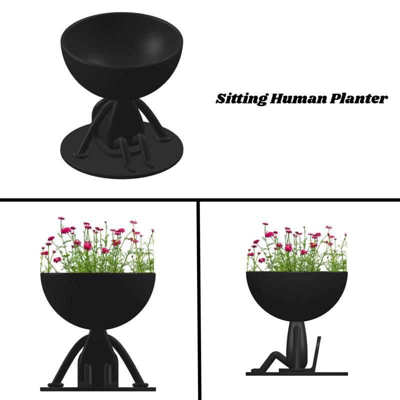 Sitting Human Planter