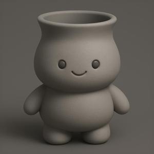 Cute Character Vase STL File for 3D Printing