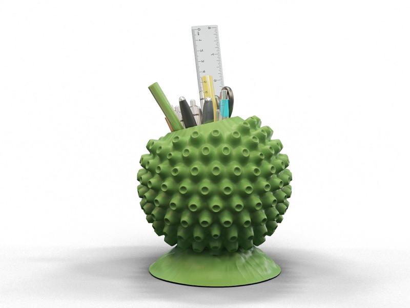 spherical virus pencil stand