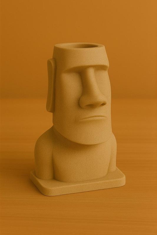 Moai Head Planter – 3D Printable Easter Island Statue Pot STL