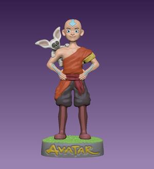 avatar aang the last air bender and momo