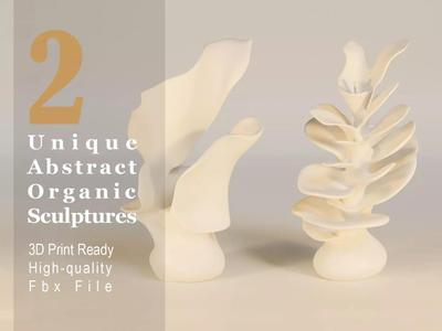 Abstract Organic Sculptures   3D Printable Art Decor