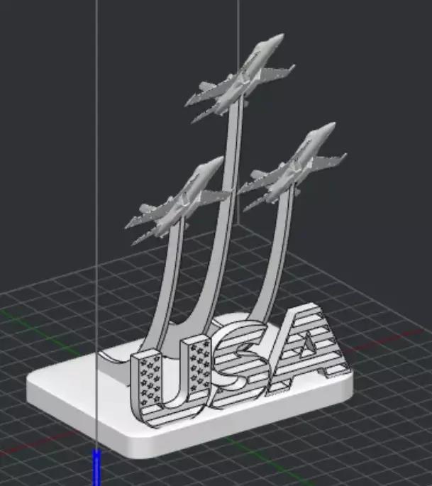 American F-16 Patriot tricolor editable with stand