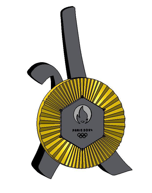 Paris 2024 Olympic medal with holder