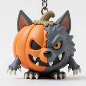 Halloween wolf head pumpkin doll