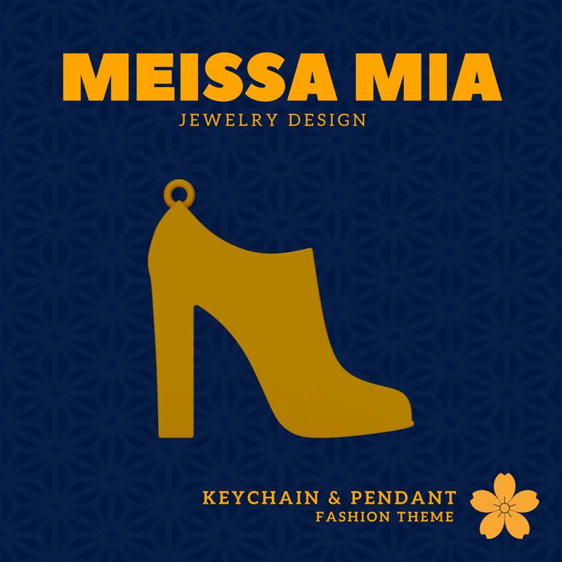 Mini Glam – 3D Print File for High Heels Keychain or Pendant - High Heels Keychain - High Heels Pendant - Girl's Fashion - Princess Fashion Accessories