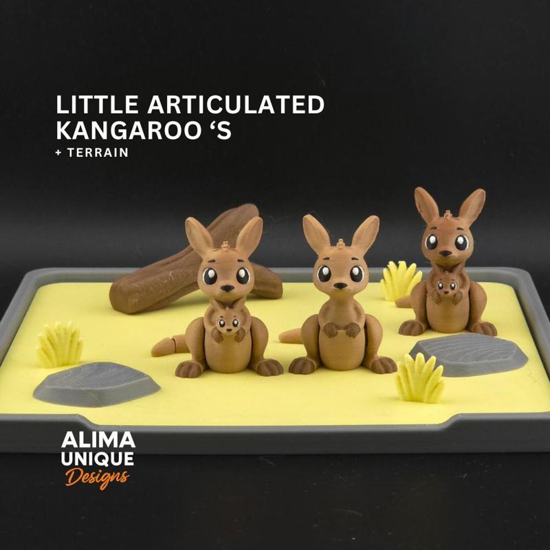 Little Articulated Kangaroo's / Keychain / Fidget Toy