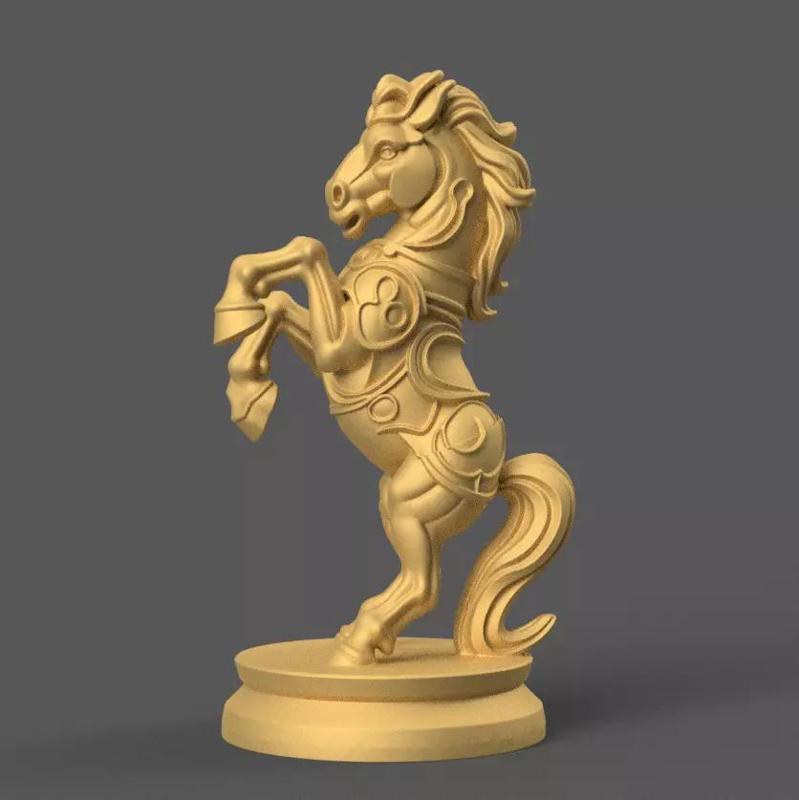 Organic Style Chess Horse 3D STL File