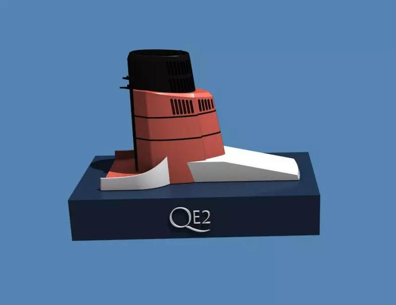 Iconic funnels Queen Elizabeth 2 QE2