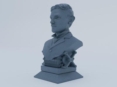 Nikola Tesla Bust AC Motor Inventor