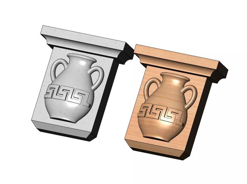 Neoclassical greek key urn corbel and bracket