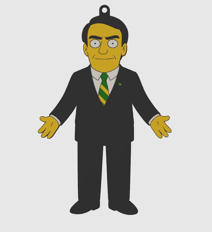 Keychain Jair Messias Bolsonaro President Brazil Simpsons Parody