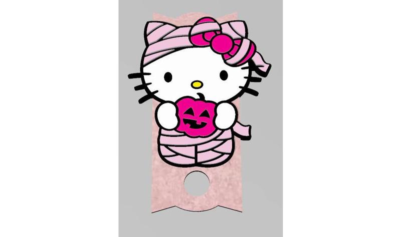 Mummy Pumpkin Kawaii Kitty Plate Tag Lid Topper Large Straw Accessory STL 3D Print 30 or 40 oz Tumbler Multi Layered Multi Color Print Large Straw