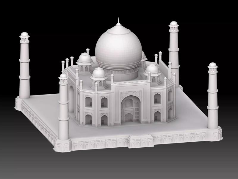 Taj mahal wonder of india for 3d print