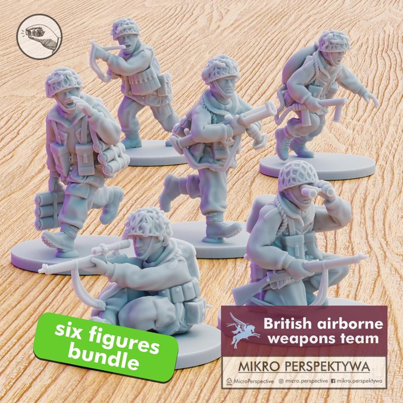 British Airborne weapons team set 28mm presupported