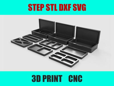 Jewelry Box Set - 3 Main Boxes with 6 Interchangeable Trays (STL File)