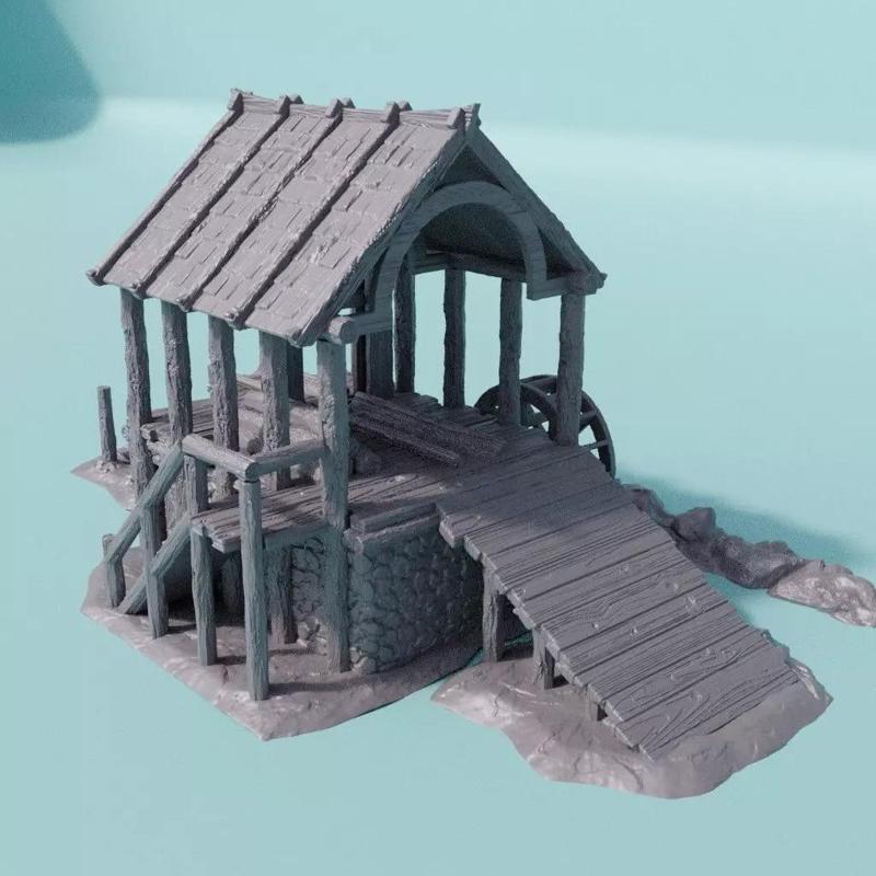 Medieval Lumber Mill Tabletop Terrain 28 mm