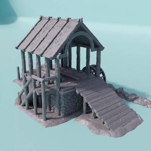 Medieval Lumber Mill Tabletop Terrain 28 mm