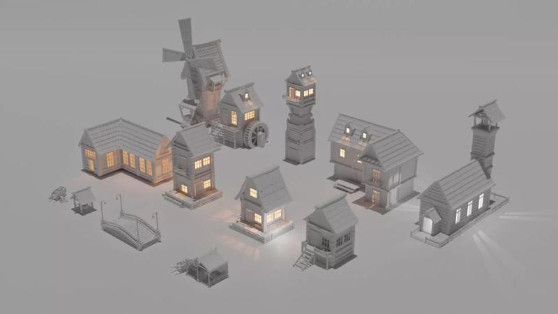 Medieval Village Set