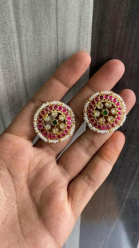 Kundan Earring - Jadau Tops Model No3
